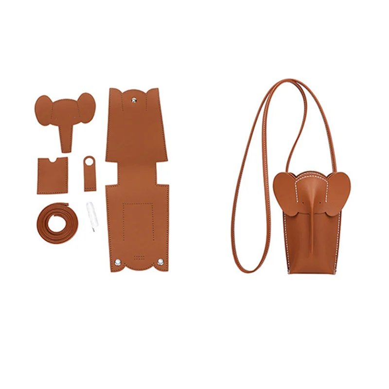 JANEKAU DIY Bag Cute Elephant Phone Bag DIY Messenger Bag Handmade Material Package for Parent-child Handmade Activities