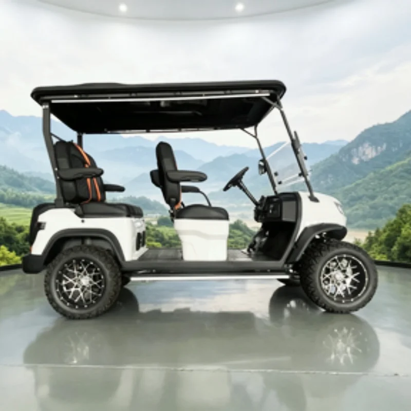 2026 New Electric Golf Cart 4 Seats 72V 5000W AC Motor Golf Cart With 14-Inch Off-Road Tires Seats With Armrests Gear Adjustment