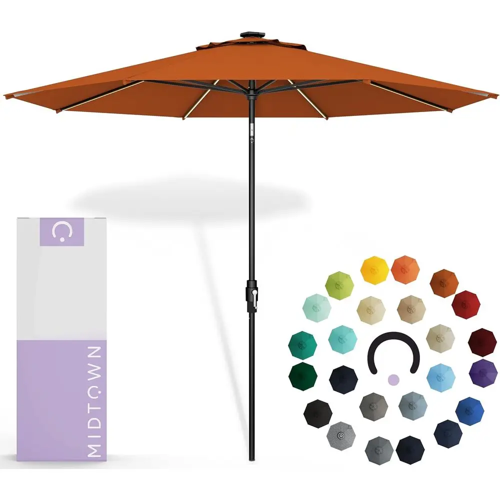 

Terracotta 8-Foot Patio Umbrella with Acrylic Fabric and Black Pole