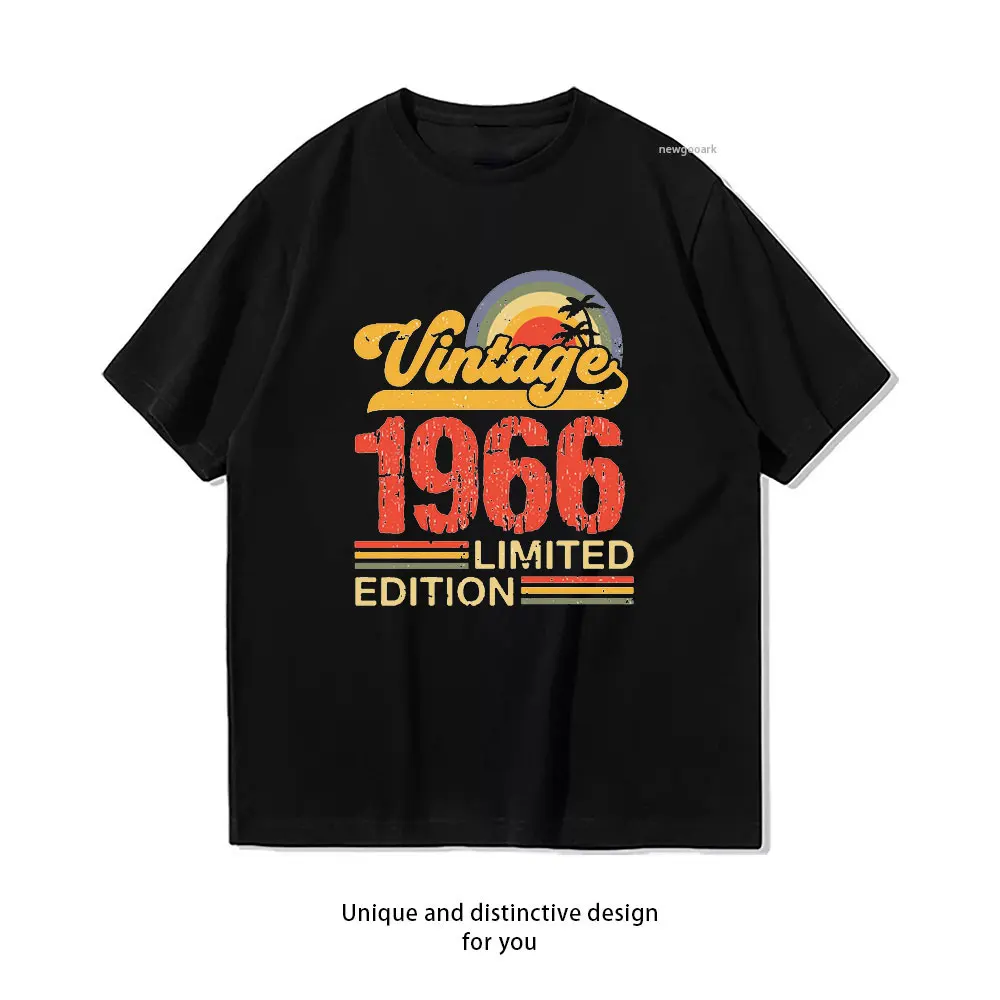 Camiseta clásica Retro Vintage 1966 de edición limitada para hombre y mujer, camisetas informales de algodón con estampado, Ropa Hombre con cuello redondo