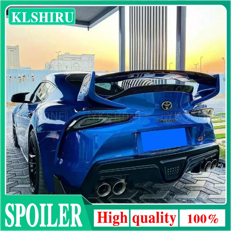 Tylny spojler bagażnika do Toyota Supra A90 2019 2020 2021, wykonany z włókna węglowego, błyszczący spojler typu carbon lip.