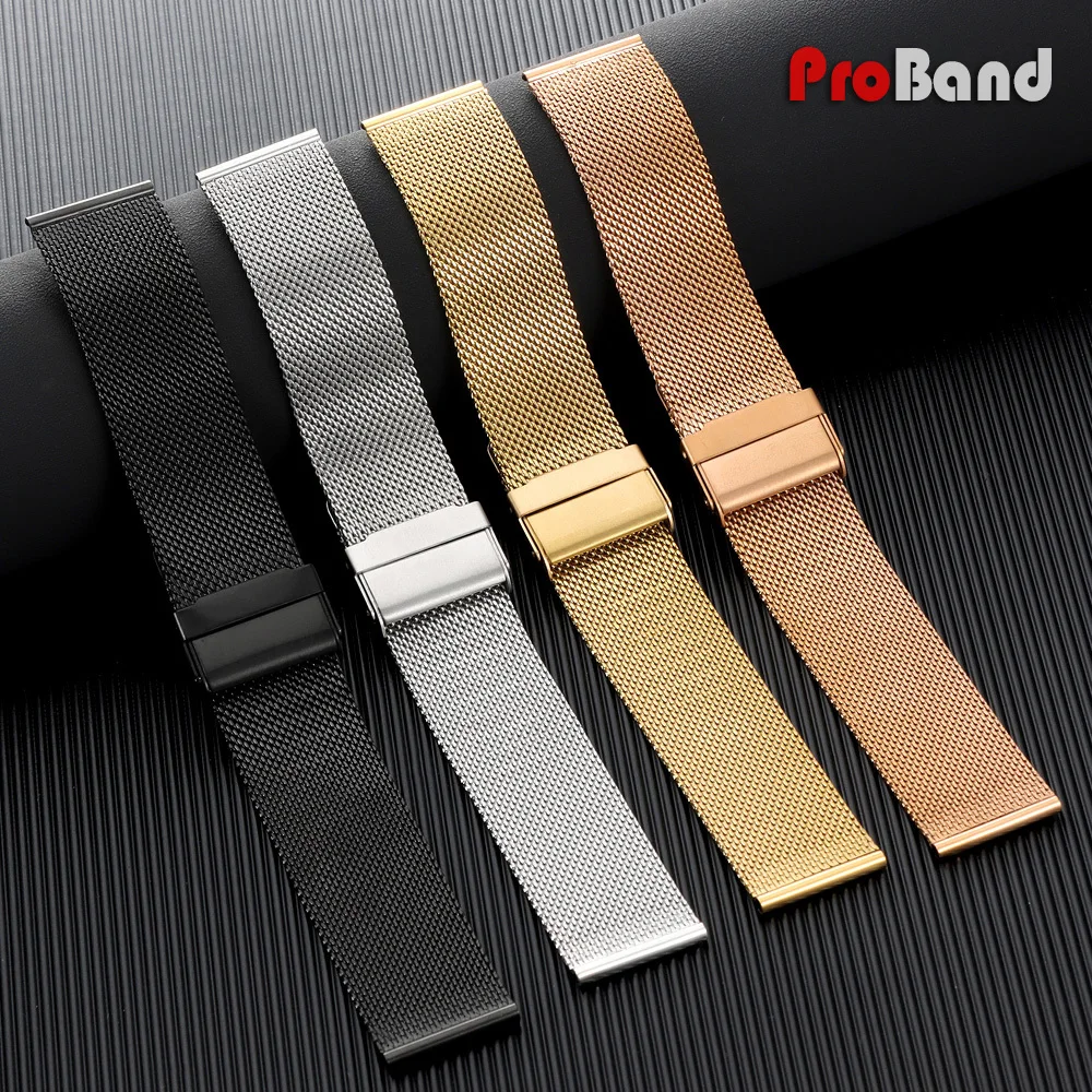 

0.6Mesh Milanese Quick Release Strap 18mm 20mm 22mm Stainless Steel Watch Band 12 14 16 17 19 21mm Men Women Universal Bracelet