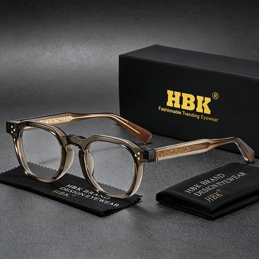 HBK Vintage-Brille im neuen Stil für Herren und Damen, modische TR-Rahmen-Brille mit Federscharnier, minimalistische Passform, ideale Geschenke