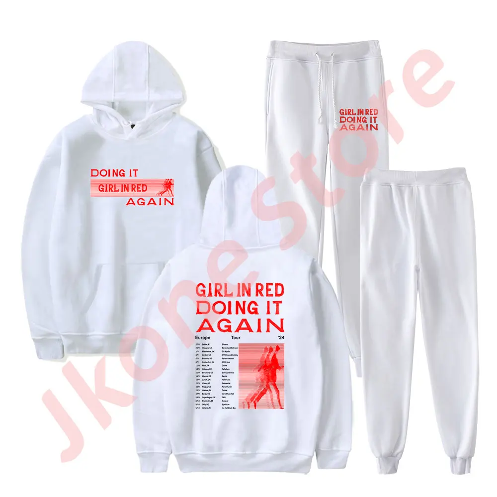 Girl in Red Doing It Again Tour Merch Hoodies Jogger Pants New Logo Streetwear Women Men HipHop Sweatshirts