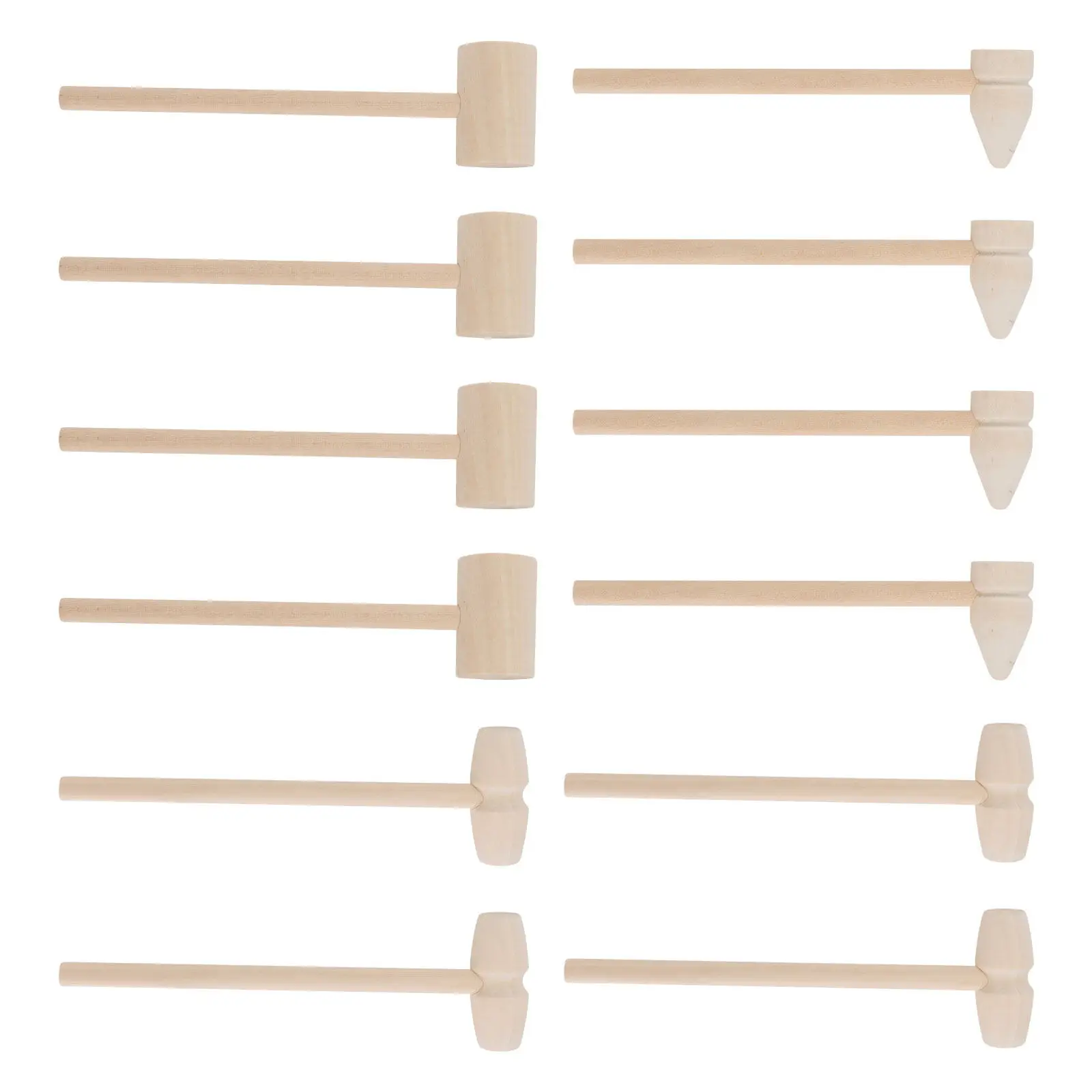 

12pcs Children Wooden Hammer Mini Mallet For Hand Eye Coordination Kids Beat Educational Wood Hitting Tool Household Hammer