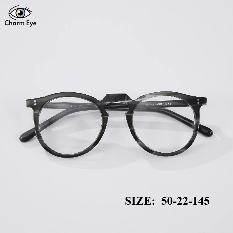

Japan Retro Acetate Glasses Frames Women Oval Large Frame Designer Eyeglass Men Light Luxury Myopia Anti Blue Light Eyeglasses