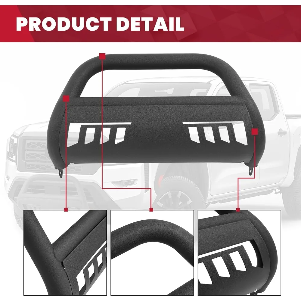 شريط الثور متوافق مع 2022-2025 نيسان فرونتير 3 الملمس الجبهة دفع بار الوفير شواء الحرس فرشاة الحرس الصلب الأسود