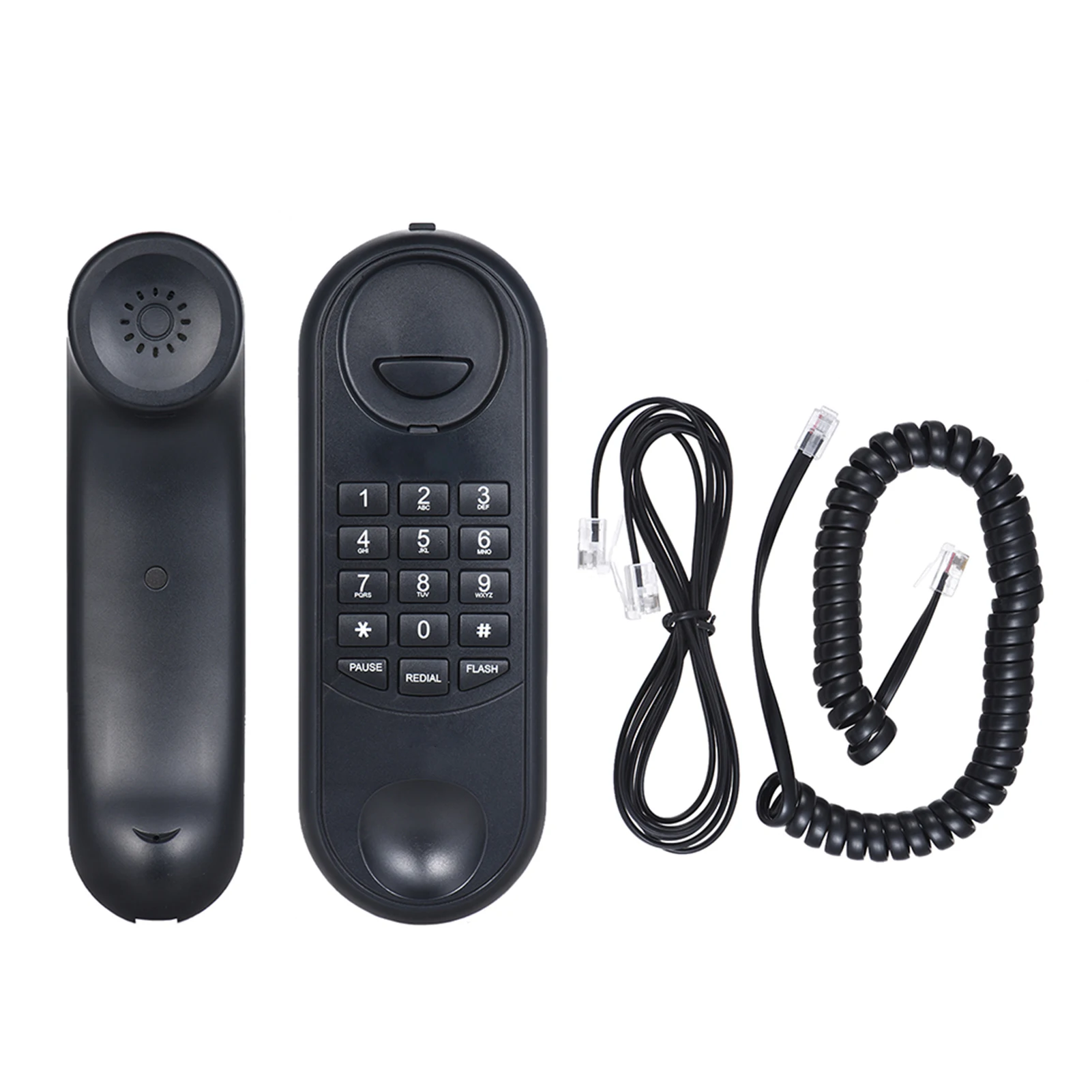 【TCF-1000】Portable Corded Telephone Phone Pause/ Redial/ Flash Wall Mountable Base Handset for Home Call Center Office Hotel