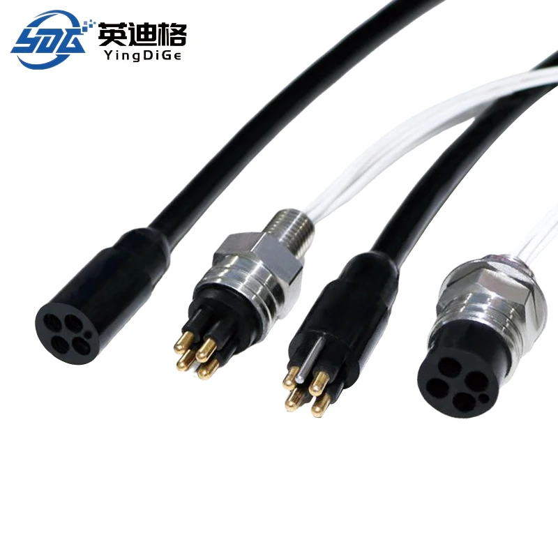 Subsea Wet-Pluggable Connector MCBH4F MCIL4M 4Pin 316 Stainless Steel Micro Circular Connector for ROV Underwater PTZ