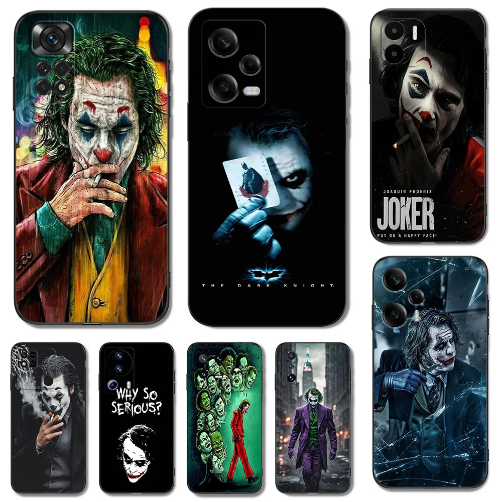 Black Tpu Case For Xiaomi Redmi Note 13 PRO PLUS 4G 5G Cover Clown JR