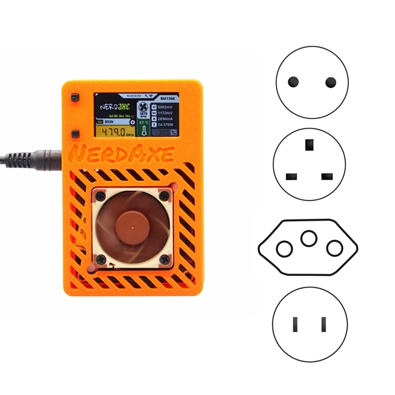 静かな扇風機を備えたnerdaxeマイナー,btc,500gh,s,15w,1.9 