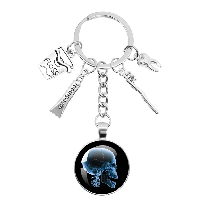 X-ray Film Keychain Human Body Image Picture Key Chain Accessories Health Medical Hospital Student Jewelry Gifts