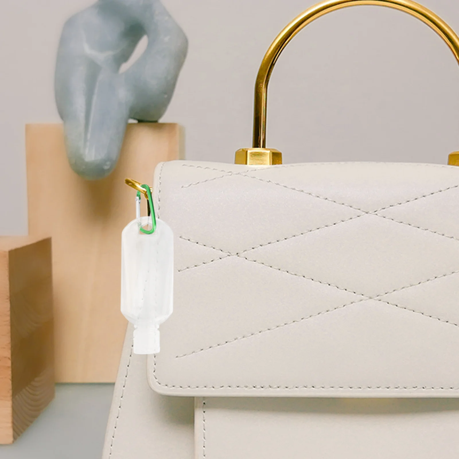 1 ensemble de bouteilles à crochet de voyage, mousqueton rechargeable, Portable, conteneur de stockage étanche, couleurs aléatoires, porte-clés vide, bouteilles en plastique