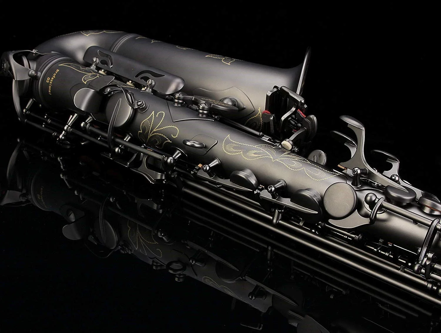 Высококачественный оптовый E-плоский черный никель-матовый альт-саксофон Hooqu с аксессуарами для продажи