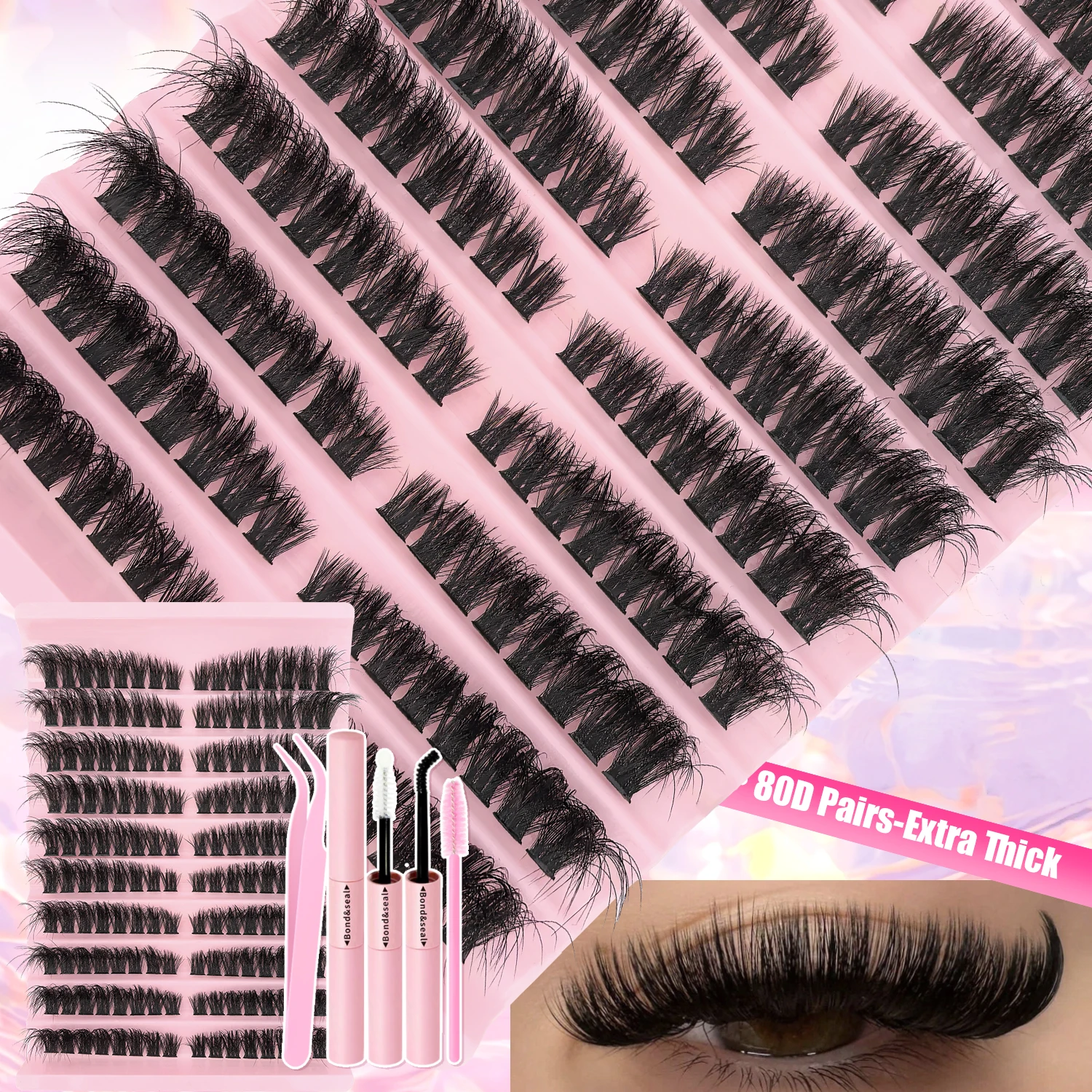 DIY Lash Extension Kit with Clusters and Bond
