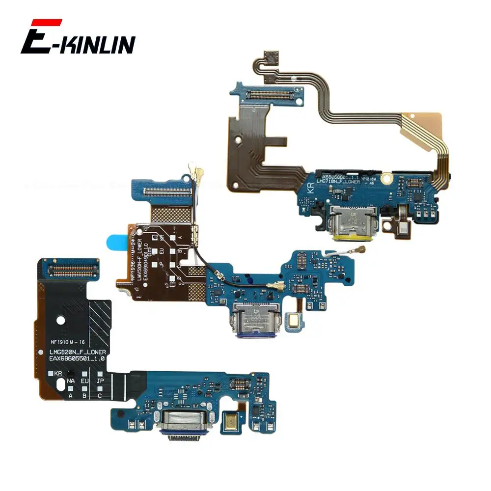 Charger Dock USB Charging Port Plug Board With Microphone Mic Flex Cable For LG G5 G6 Plus G7 G8 G8X ThinQ Parts
