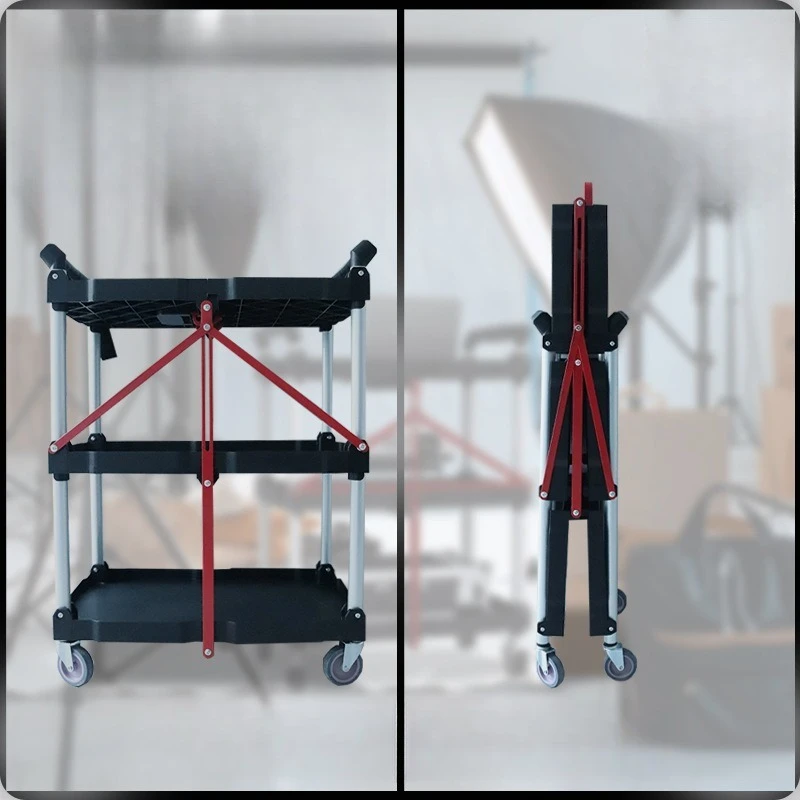 Tool cart Foldable mobile studio trolley Director cart Equipment Tool rack Outdoor shooting live broadcast workbench