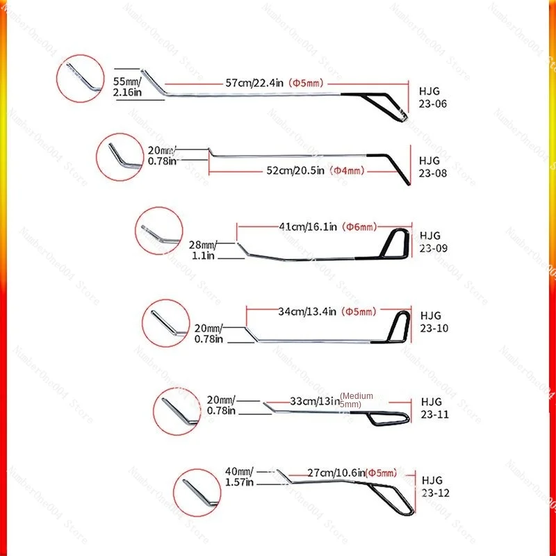 Car dent repair tool Powerful car pit dent does not hurt paint Sheet metal Crowbar lever Black 6-piece set