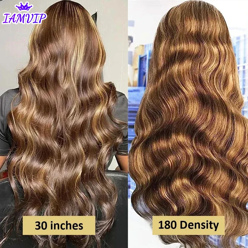 16 40 Inch 427 Pinao Highlight Colored Ombre Blonde Body Wave Wig 13x4 13x6 Hd Transparent Lace Frontal Human Hair Wig for Women