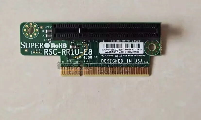 لبطاقة محول خادم Supermicro 1U X8 RSC-RR1U-E8 X8 بطاقة توجيه PCIE 90 درجة ، بطاقة عكسية