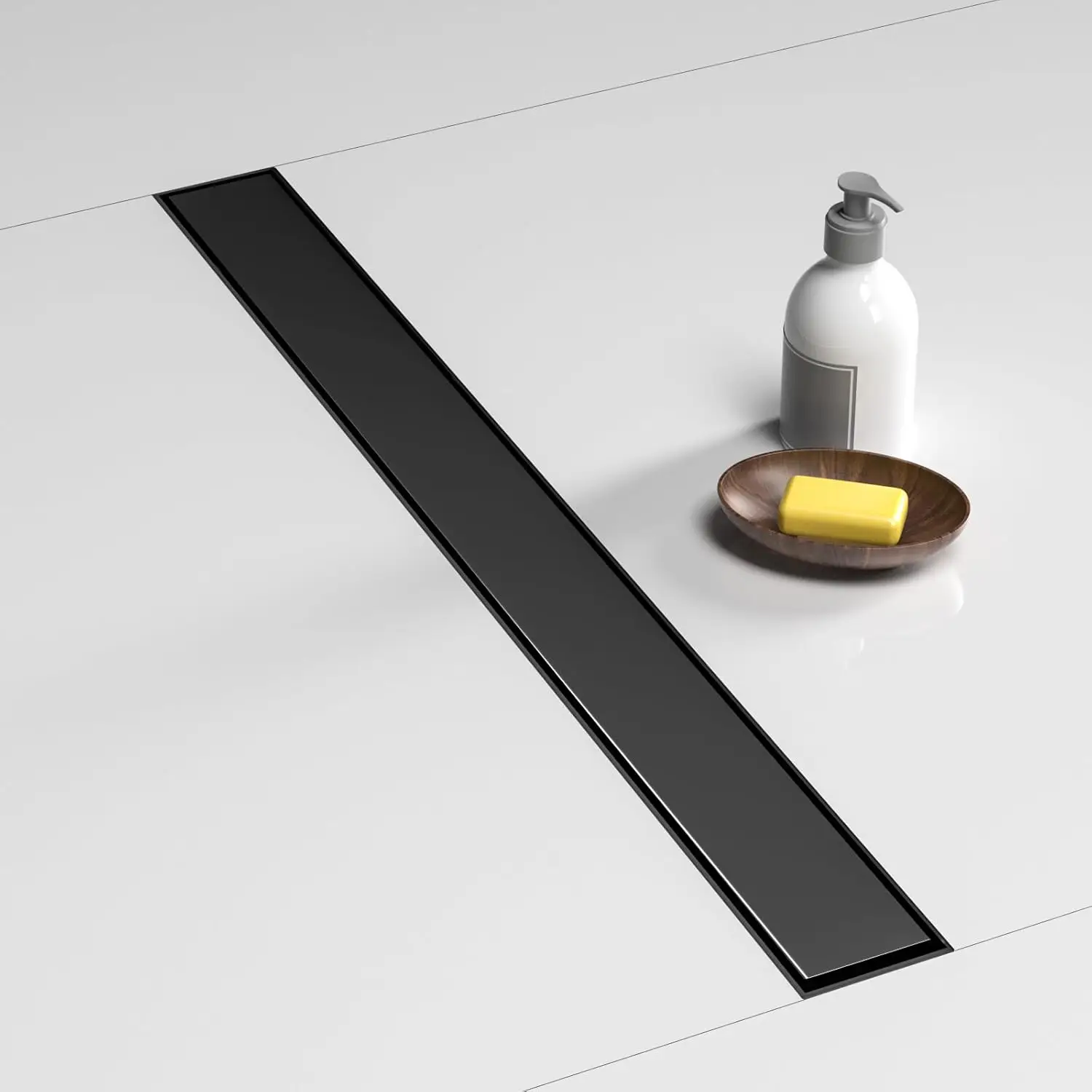 

Australian Watermark Tile Insert Long Linear Shower Grate Black Drain SUS 304 Stainless Steel Floor Drain for Bathroom