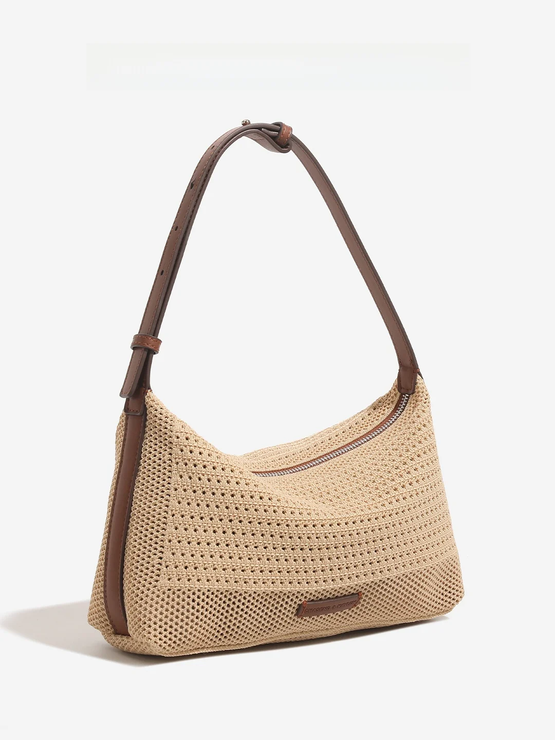  CharlieKitty Woven Tote Bag British Style Casual Handbag PU Leather  Color Fashionable Autumn 2025 New Arrival