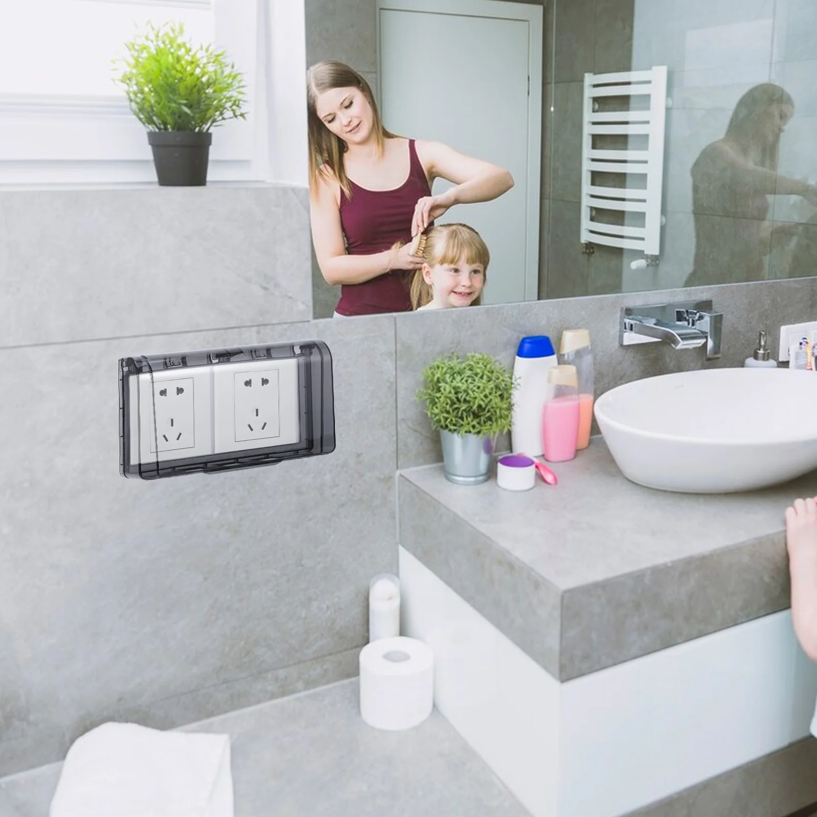 

Waterproof Outlet Cover Transparent Flip Socket Protection Box For Bathroom Wall Electrical Panel Outdoor Use Socket Waterproof