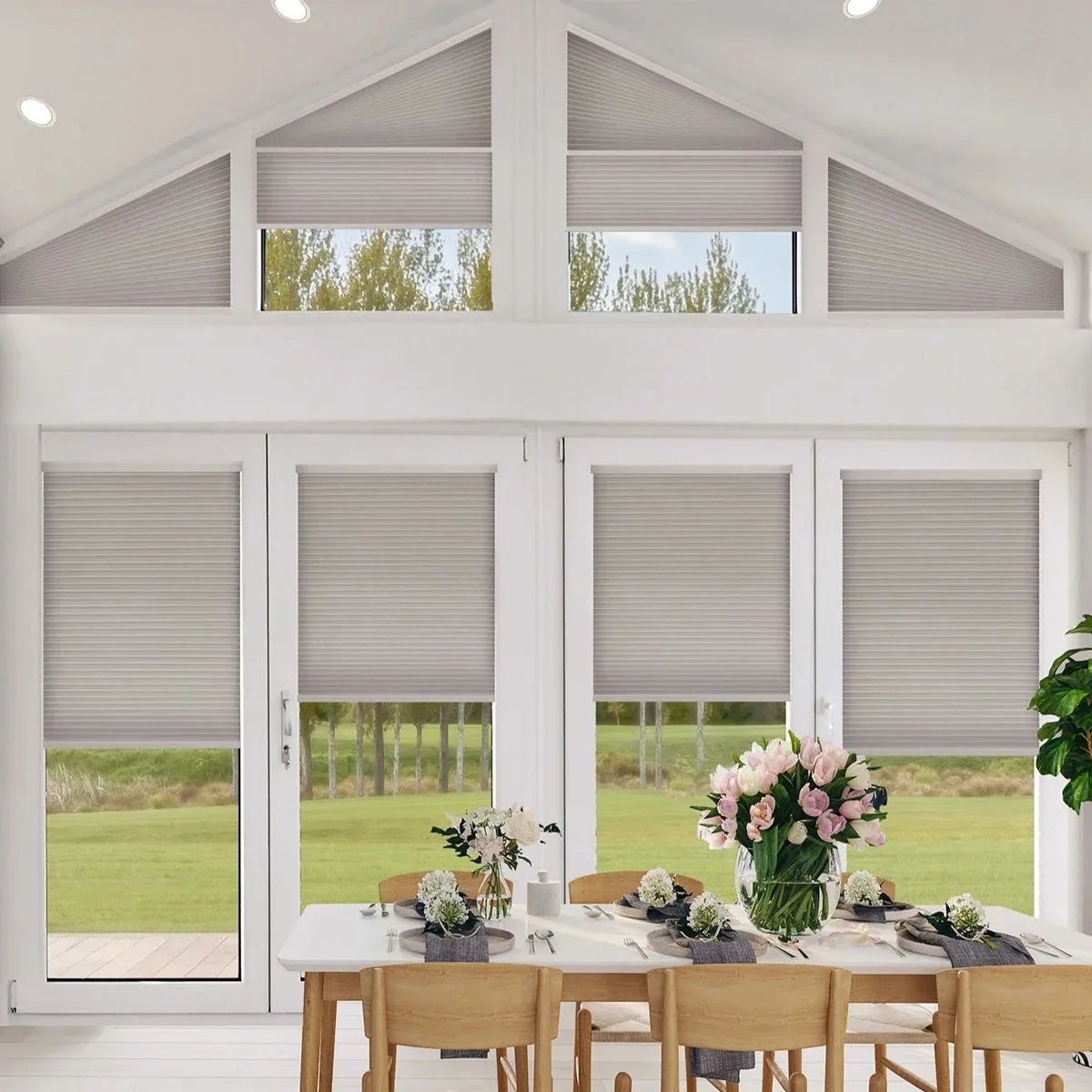 Cordless Honeycomb Blinds, Skylight Cellular Blind,double Cellular Honeycomb Blinds Light Filtering Waterproof Fabric for Window