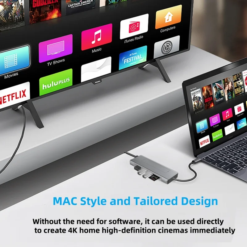 Imagem -03 - Hub Divisor Usb c para pc Portátil Adaptador tipo c Liga de Alumínio Expansor Compatível com Hdmi M.2 Sata Nvme Ssd 4k Usb 3.0 Novo