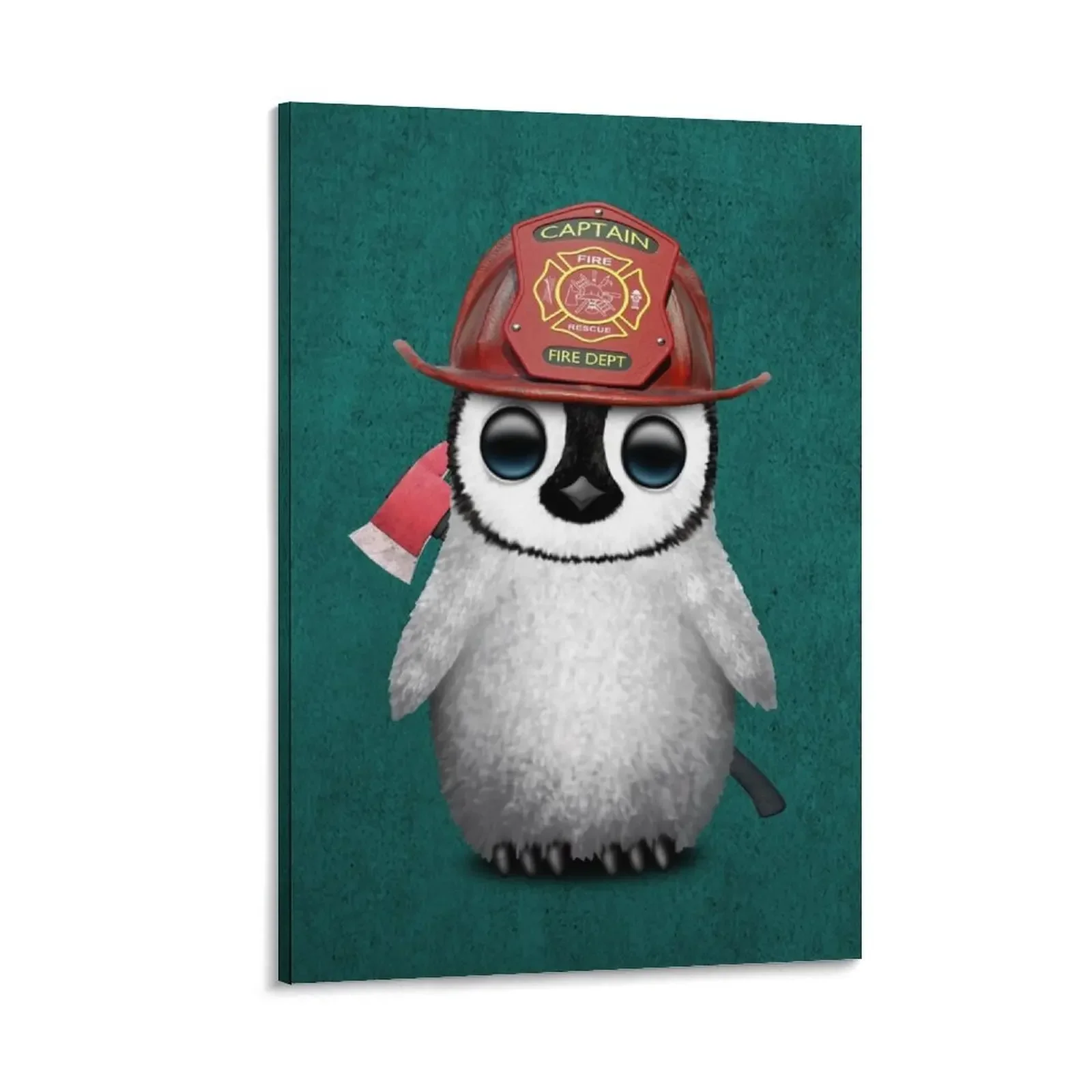 

Cute Baby Penguin Firefighter Canvas Painting poster mural wall art wall decoration paintings