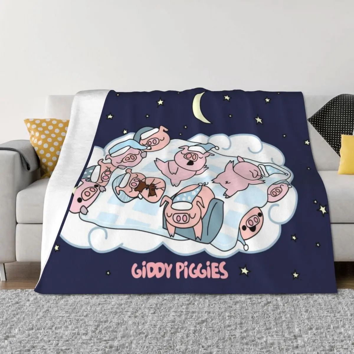 

Bedtime Giddy Piggies Throw Blanket Stuffeds Picnic Travel Furry Blankets