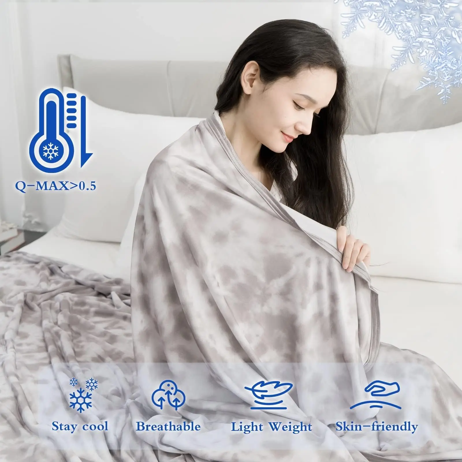 Orhopui Cooling Blanket,Double Sided Cold Effect Cooling Blanketsfor Hot Sleepers and Night Sweats,Breathable Summer Bed Blanket