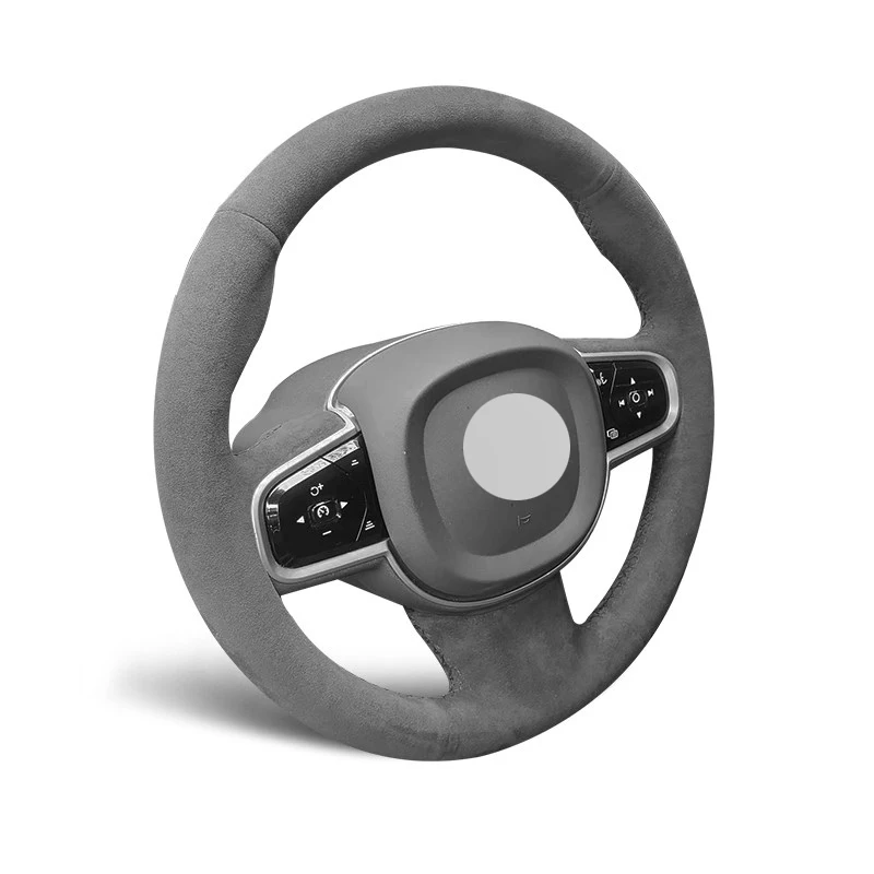 Genuine Leather Suede Steering Wheel Cover Wrap Black Thread Car Accessoires Specifically for VOLVO XC90 S90 XC60 S60 V90 CC
