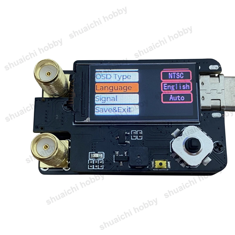 1 ชิ้น 4.9G/5.8G/6.1G SMA-F ตัวรับสัญญาณแบบเสาอากาศคู่พร้อมหน้าจอ พอร์ต USB โมดูลรับสัญญาณในตัวสำหรับแว่นตา DJI/Fatshark/HDZERO