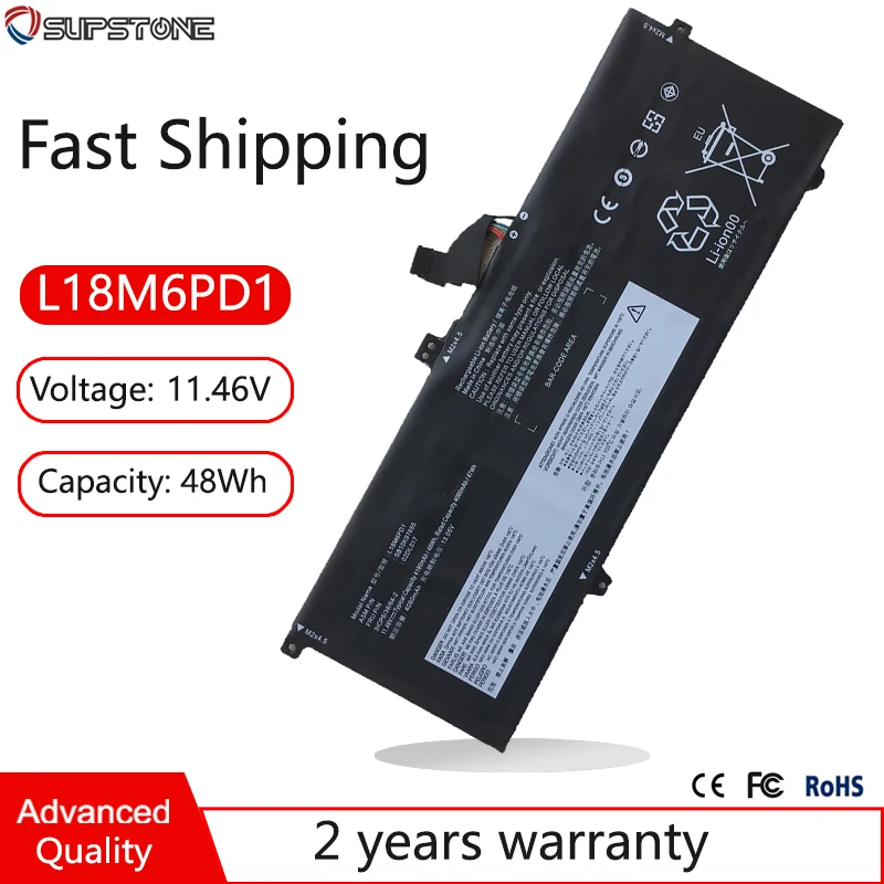 Nova 02dl017 02dl018 02dl019 Bateria do Portátil para Lenovo Thinkpad X13 X395 X39020q0l18d6pd1 L18m6pd1 L18m6pd2 L18c6pd1 Sb10k97655