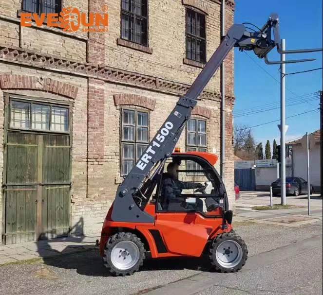 Everun Ert1500 1.35ton Telescopic Boom Compact Telehandler Mini Telescopic Wheel Loader Small Agricultural/Construction Equipmen