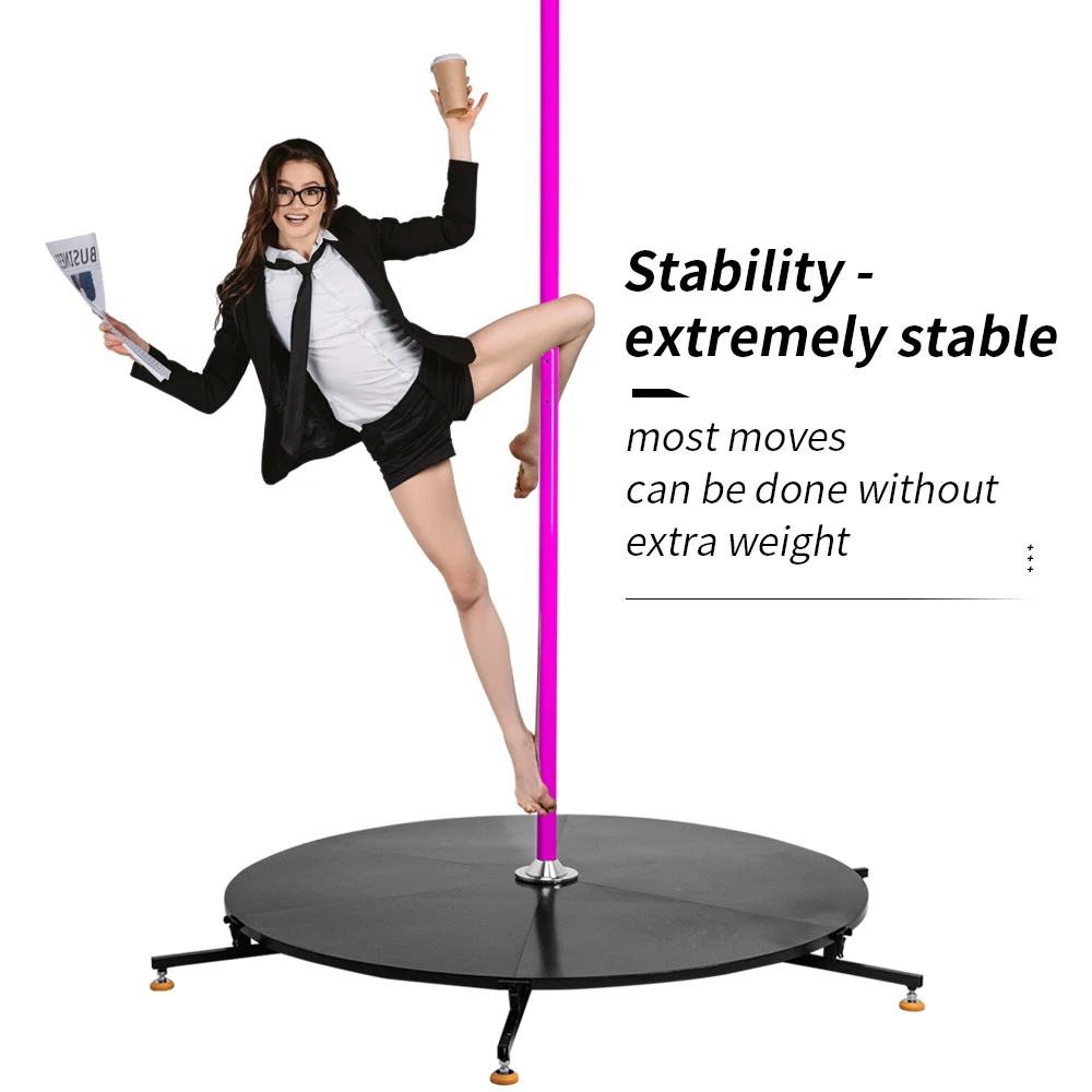 

Custom Stripper Pole Stage Pink Silicone Pole Spinning Static Pole Dance Stage