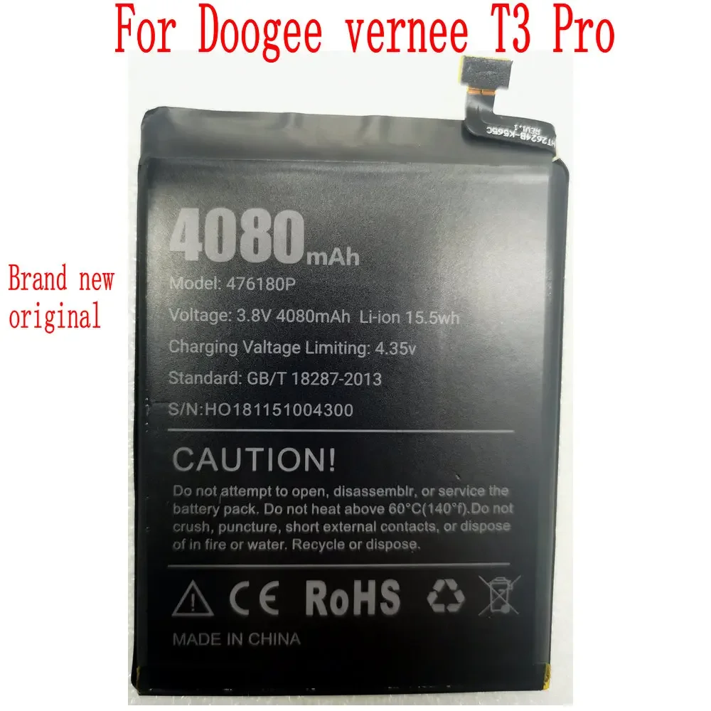 3,8 V совершенно новый 4080mAh 476180P Аккумулятор Для Doogee vernee T3 Pro мобильный телефон