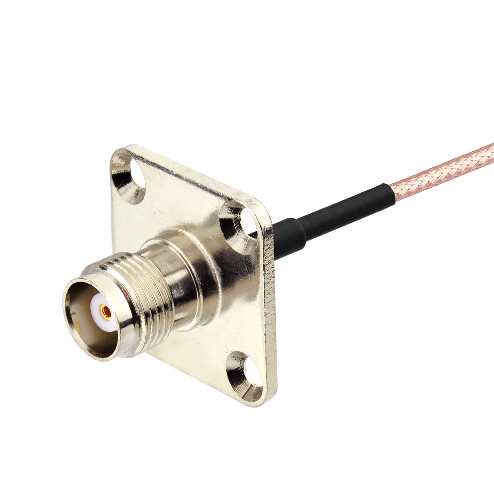 Eightwood 5 pièces TNC Jack femelle RF connecteur coaxial 4 trous montage sur panneau avec tasse à souder large bride pour antenne industrielle sans fil