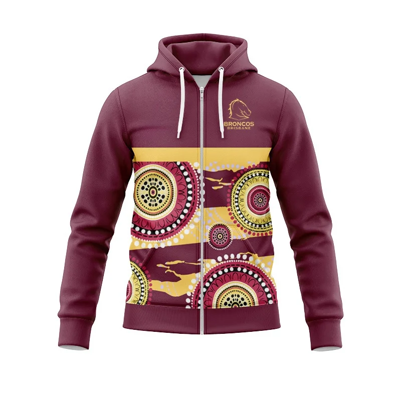 

Zip Hoodie 2024 Brisbane Mustang Indigenous Rugby jerseys(Custom name and number )