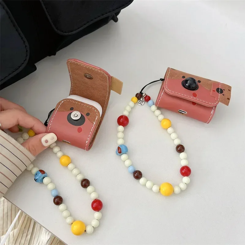 3D Nose Puppy Leather Case for AirPods 4 Airpod 1 2 3 Pro Pro2  Bluetooth Earbuds Charging Box Protective Earphone Case Cover