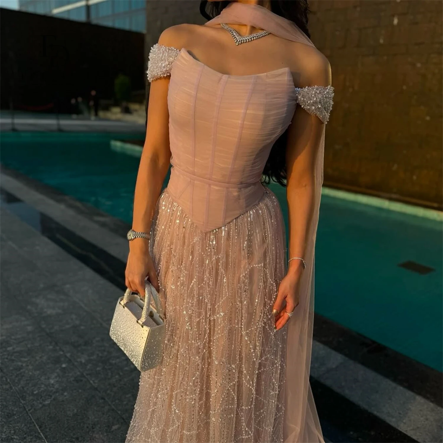 EDECPBM vestido de fiesta personalizado para invitados de boda, vestidos de noche para mujer, vestido de graduación de lujo para mujer, Sharon Happy Evening