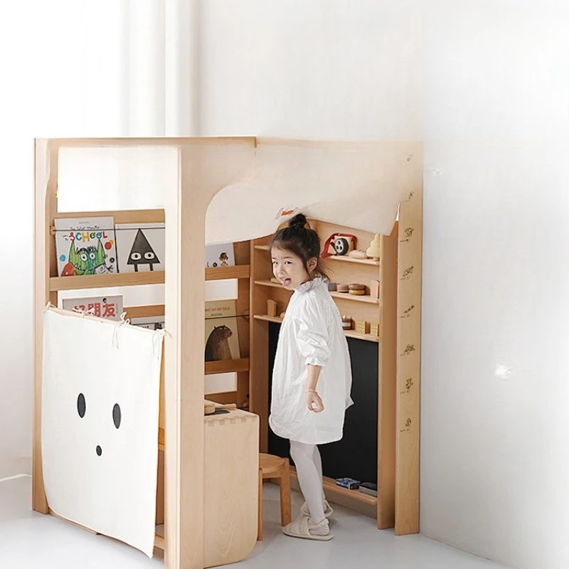 

Montessori kitchen play busy house picture book shelf baby early education game table