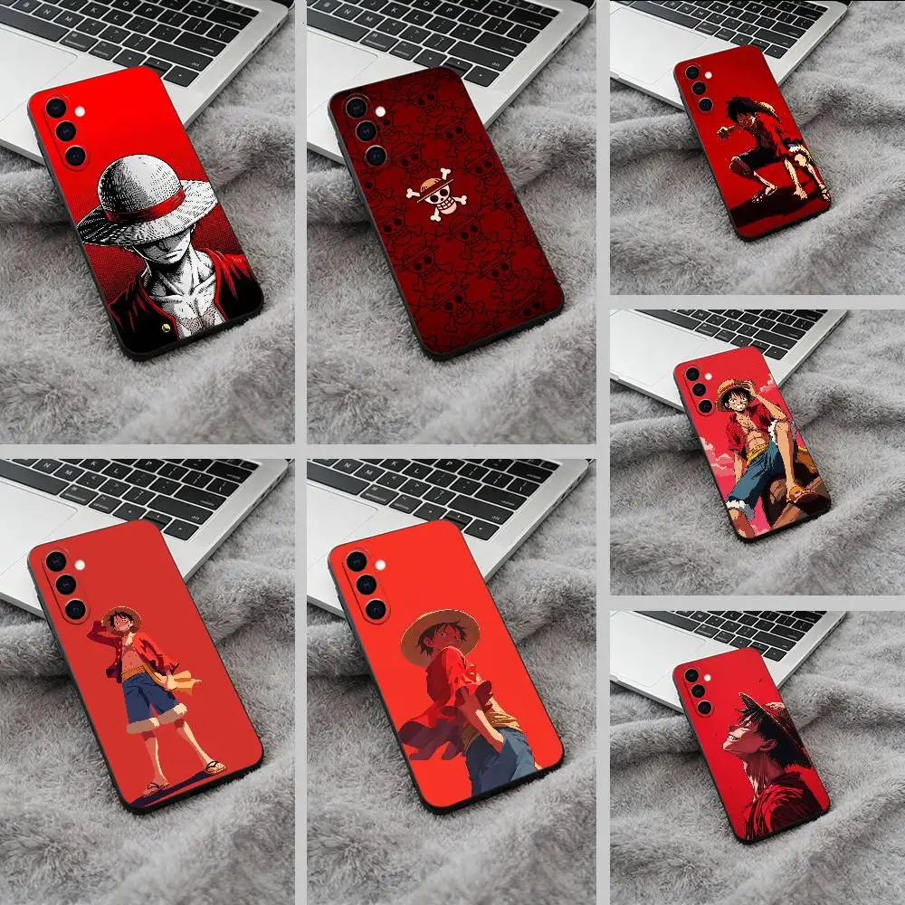 

Straw Hat Pirates-L-Luffy Phone Case For Samsung Galaxy A73,A71 A72,A70,A53,A52,A51,Soft Silicone Black Cover