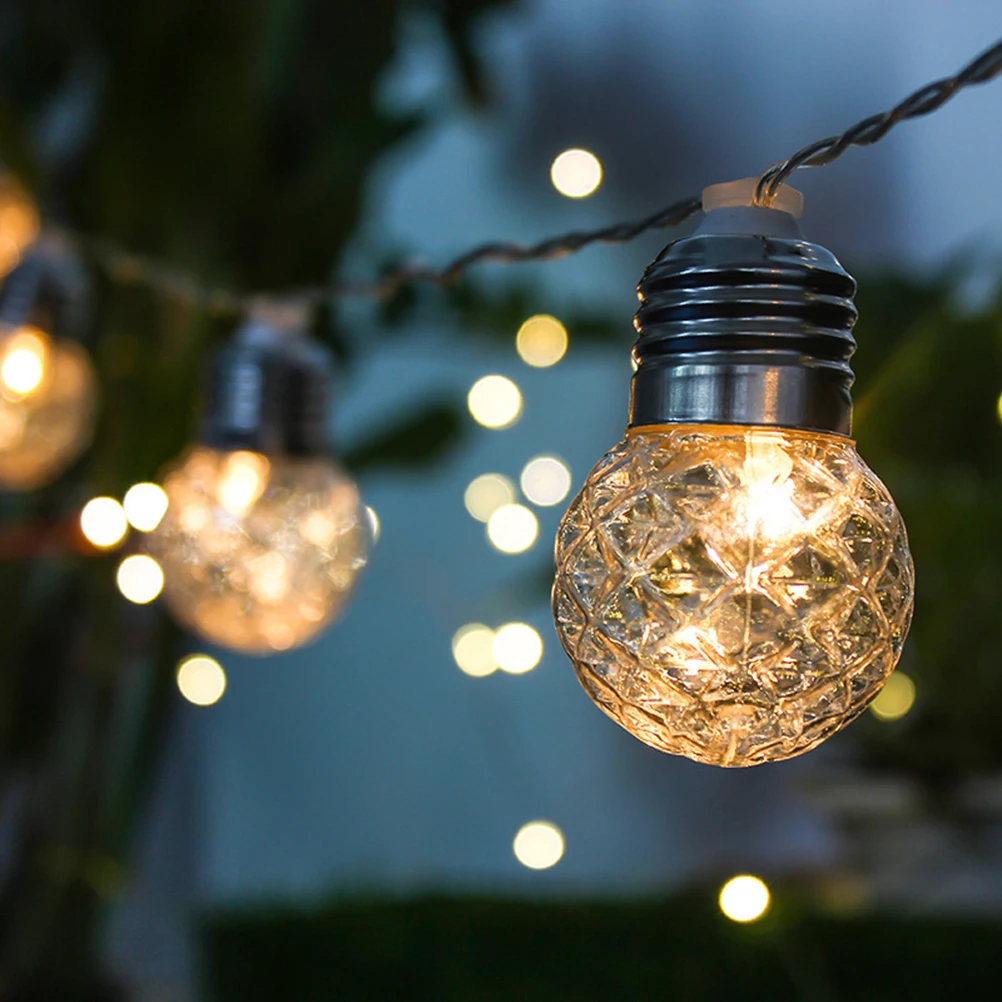 

Solar Globe Bulb Lights Outdoor Warm White Solar Powered Christmas Pineapple Bulbs Fairy String Lights for Garden Patio W