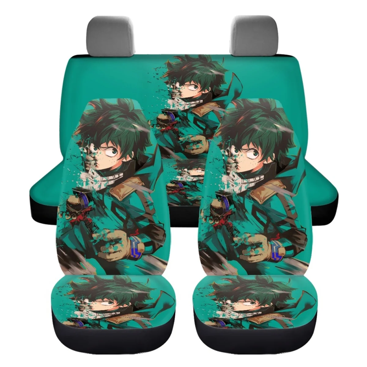 New Anime My Hero Academia Print High Quality Car Interior Spare Parts Auto Supplies Stretch Fabrics Front Back Seat Cover Set