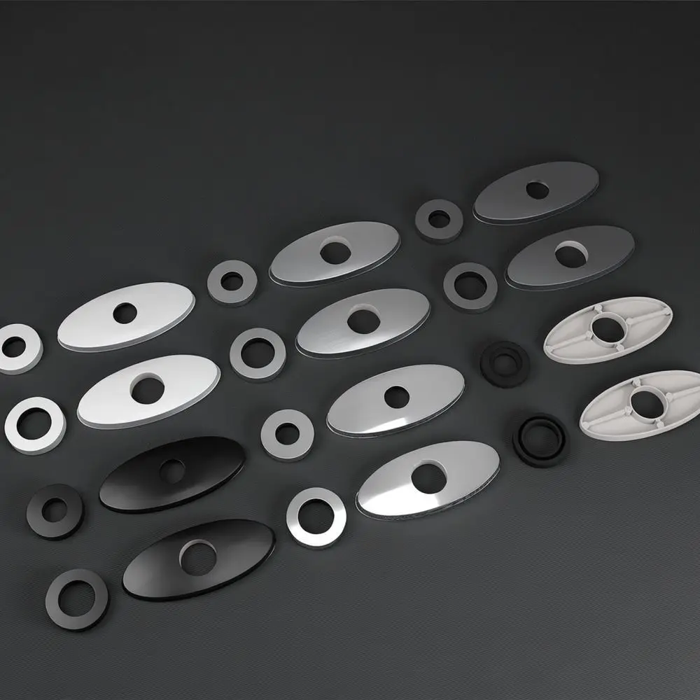 Faucet Base Plate Stainless Steel Deck Escutcheon Cover For Basin Sink Cold Hot Water Tap Installation Fixing Parts