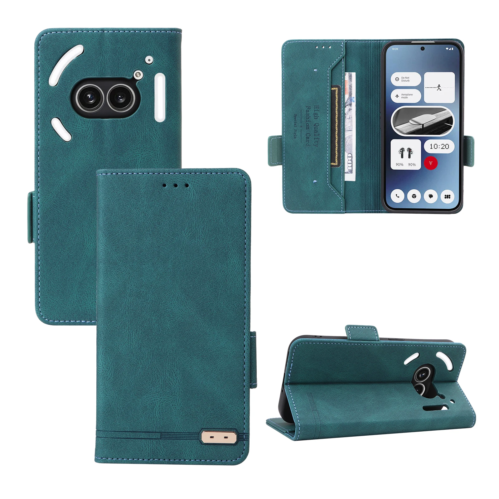 Nothing Phone 2A 2 3A 4A PRO 4B Etui z klapką Luksusowa skórzana okładka z teksturą skóry Portfel Magnetyczny pokrowiec do Nothing 3 2A PLUS 1 4a Torby — zdjęcie produktu 2