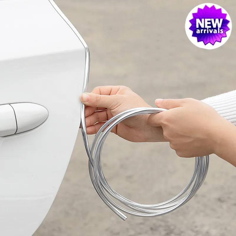 6 Meter Chrom Autotür Kantenschutzstreifen Autotür Antikollisionsstreifen Türleisten Zierleisten Klebstoff Kratzschutz