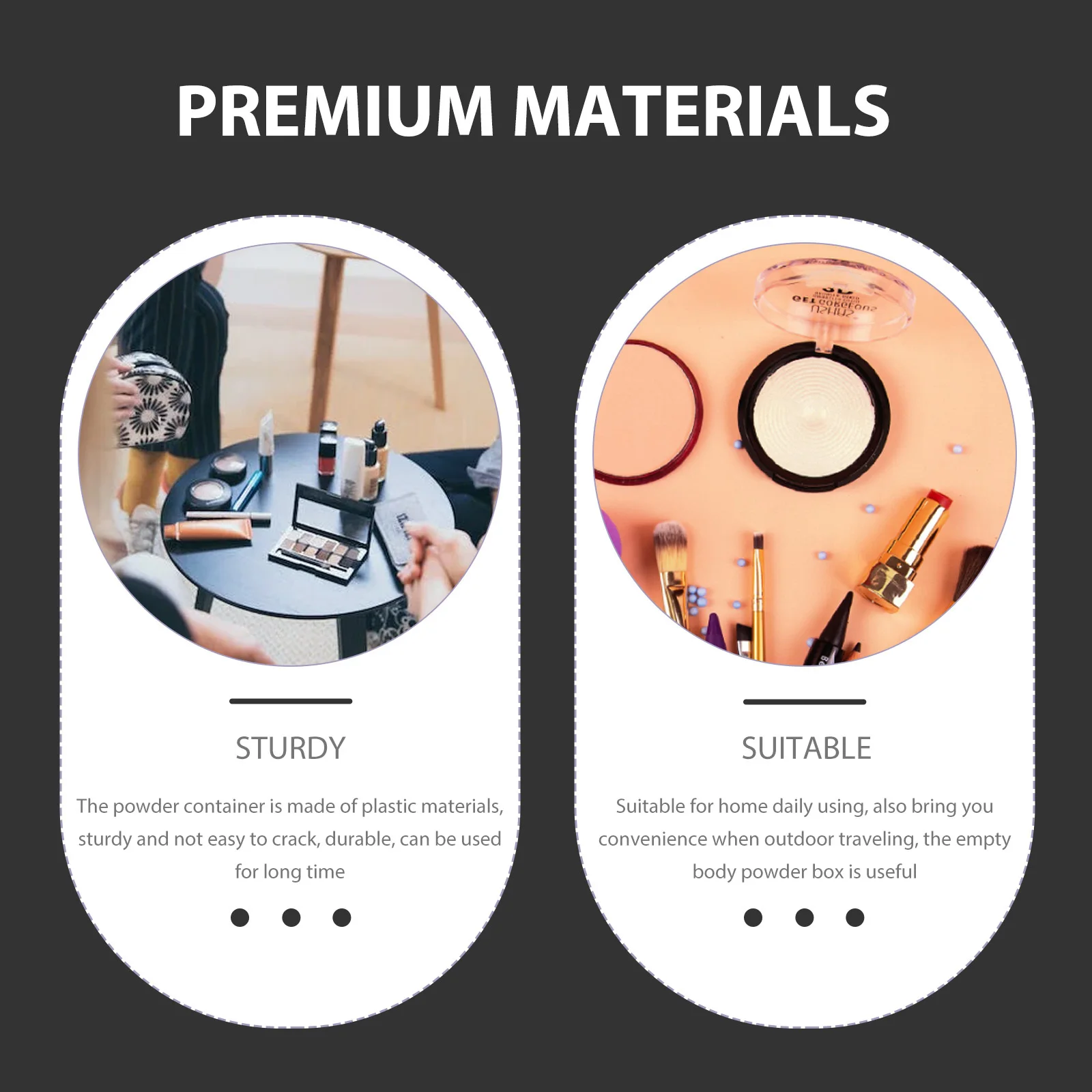 

2 Pcs Powder Box Loose Travel Container Containers for Body Empty Reusable Case Size Small Compact Portable